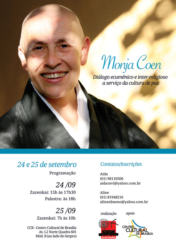 Monja Coen vem à Brasília.