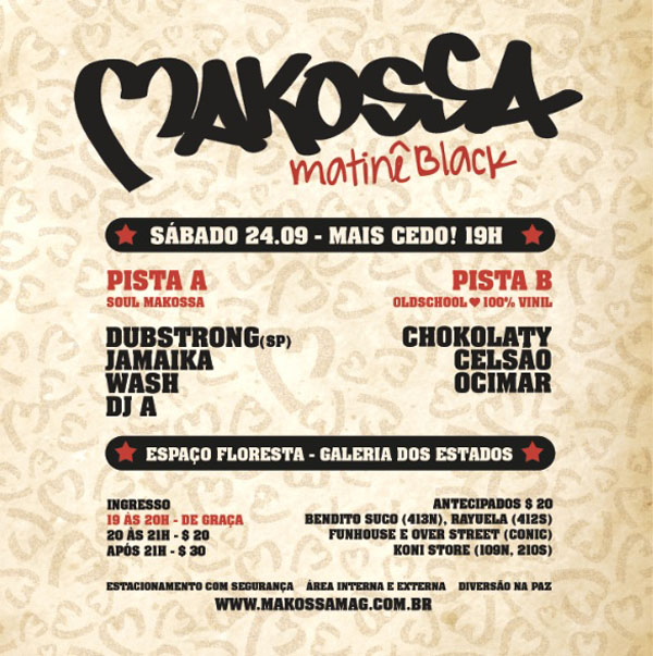 Resultado da promoção Makossa Matinê Black.