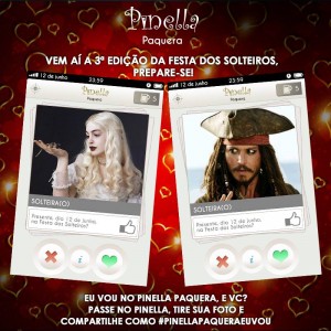 Festa para solteiros no Pinella Paquera.
